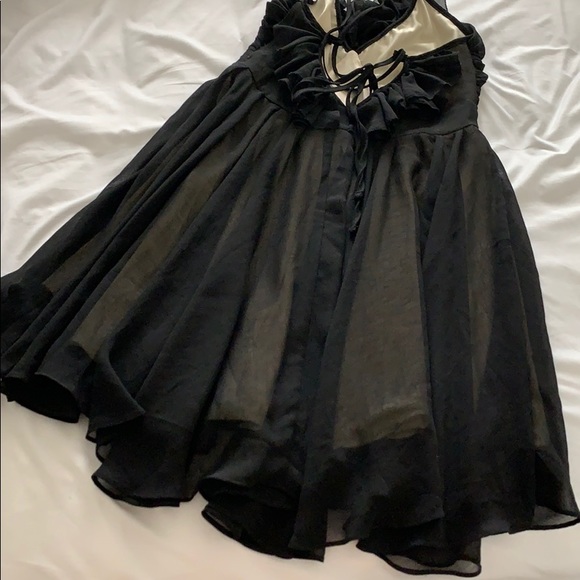 Beautiful Black Sheer Flowy Dress - Picture 6 of 7